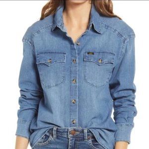 Lee Vintage Frontier Western Button Down Jean Shirt